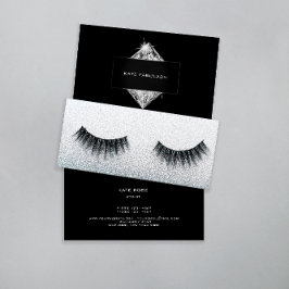 Schwarz-weißer Crystal Diamond Friseur Beauty Visitenkarte