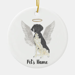 Schwarz-weißer Deutsch Kurzhaar Sympathie Keramik Ornament
