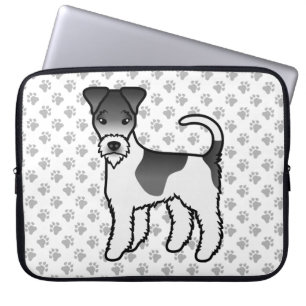 Schwarz-weißer Draht-Fuchs-Terrier Süßer Cartoon-H Laptopschutzhülle