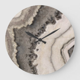 Schwarz-weißer Edelstein aus Marmor Große Wanduhr