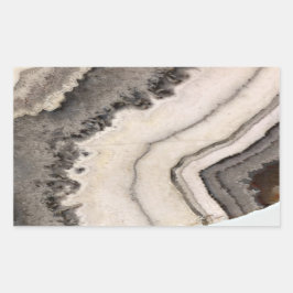 Schwarz-weißer Edelstein aus Marmor Rechteckiger Aufkleber