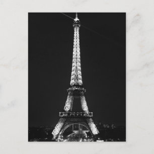 Schwarz-weißer Eiffelturm in Paris Postkarte