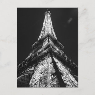 Schwarz-weißer Eiffelturm in Paris Postkarte