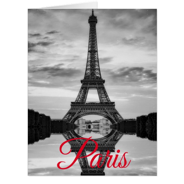 Schwarz-weißer Eiffelturm Paris - Europa (Vorderseite)