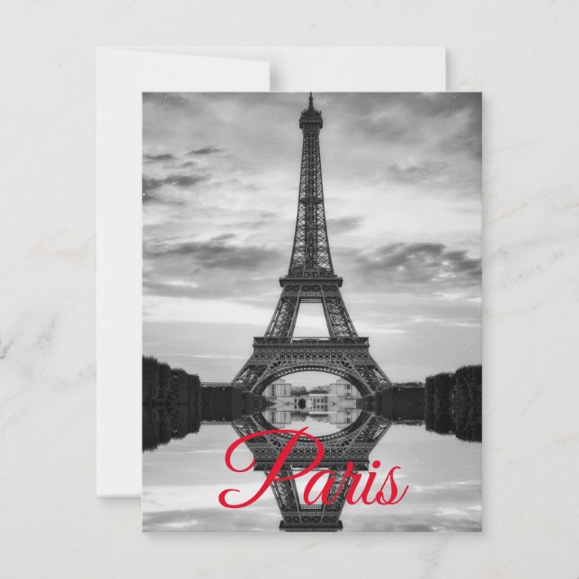 Schwarz-weißer Eiffelturm Paris - Europa (Vorderseite)