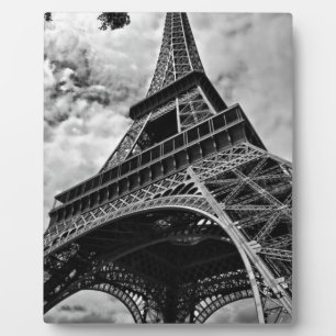 Schwarz-weißer Eiffelturm Paris Europa Reisen Fotoplatte