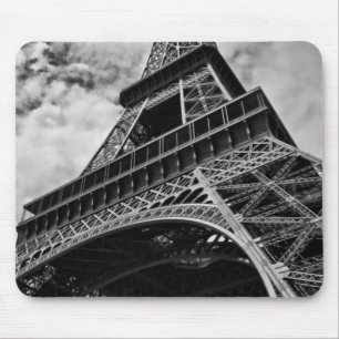 Schwarz-weißer Eiffelturm Paris Europa Reisen Mousepad