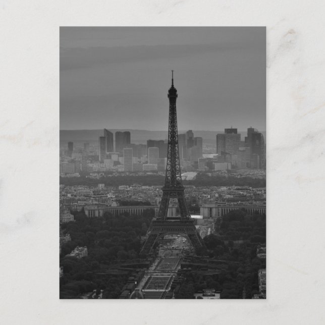 Schwarz-weißer Eiffelturm Paris Europa Reisen Postkarte (Vorderseite)