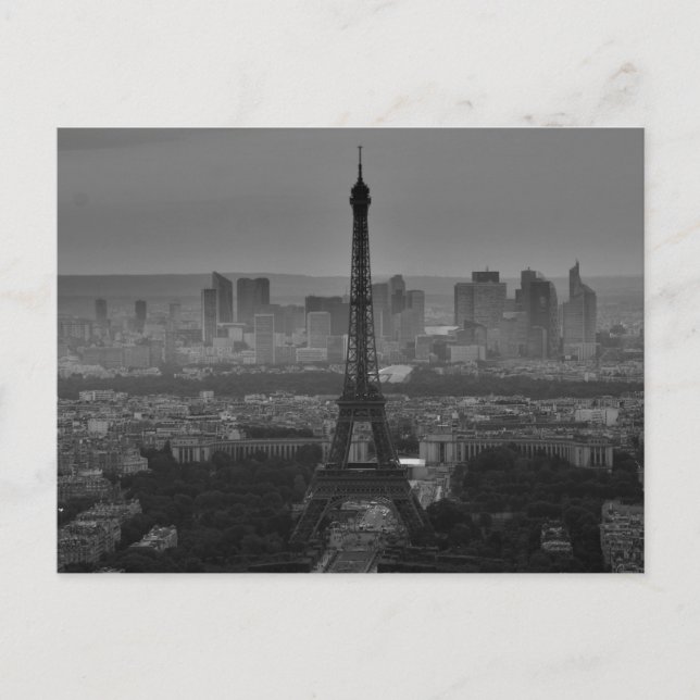 Schwarz-weißer Eiffelturm Paris Europa Reisen Postkarte (Vorderseite)