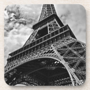 Schwarz-weißer Eiffelturm Paris Europa Reisen Untersetzer
