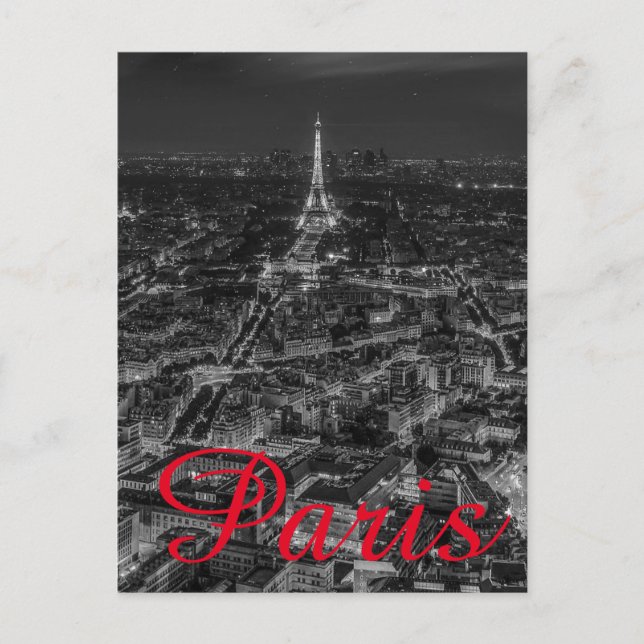Schwarz-weißer Eiffelturm Paris Stadt Französisch  Postkarte (Vorderseite)