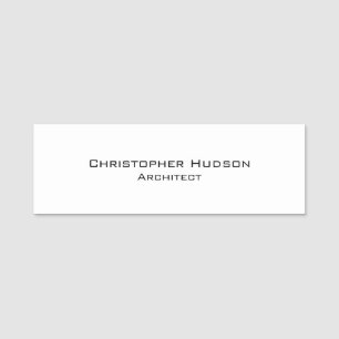 Schwarz-weißer einfacher Schlichter Architekt Namensschild