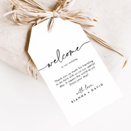 Schwarz-weißer Empfang für klassische Hochzeiten Geschenkanhänger