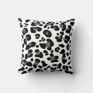 Schwarz-weißer falscher Leopardenprint Kissen