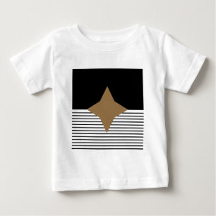 Schwarz-weißer Farbblock & Braun Diamond Baby T-shirt
