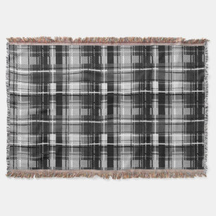 Schwarz-weißer Flannel Kariert Tartan Decke