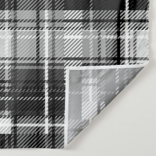 Schwarz-weißer Flannel Kariert Tartan Stoff