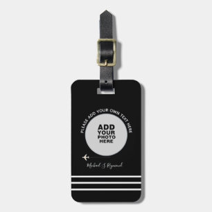 Schwarz-weißer Foto Gepäckanhänger