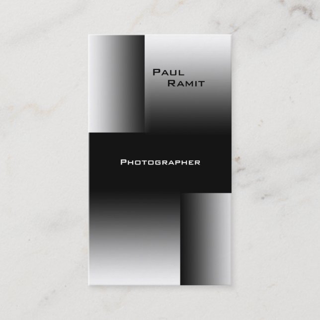 Schwarz-weißer Fotograf Chrom-Geschäfts-Karte BW 7 Visitenkarte (Vorderseite)