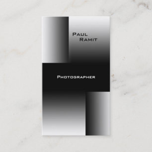 Schwarz-weißer Fotograf Chrom-Geschäfts-Karte BW Visitenkarte