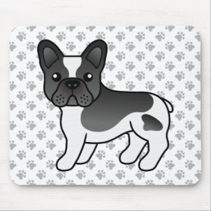 Schwarz-weißer Französischer Bulldogge Süßer Carto Mousepad