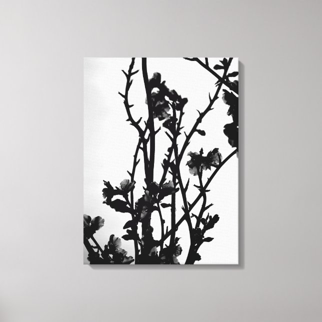 Schwarz-weißer Frühling Almond Tree Florentiner Ku Leinwanddruck (Vorderseite)