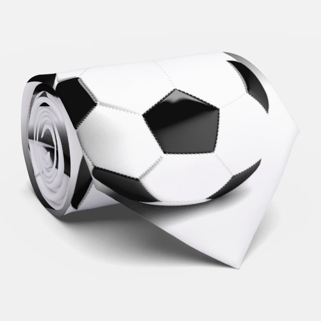 Schwarz-weißer Fußballball Krawatte (Gerollt)
