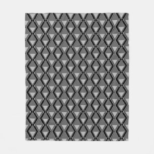 Schwarz-weißer geometrischer Deko Fleecedecke