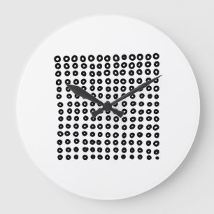 Schwarz-weißer geometrischer Kreis mit Handzeichn Große Wanduhr