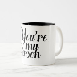 Schwarz-weißer Geschenk Kaffee sind Sie meine Zweifarbige Tasse