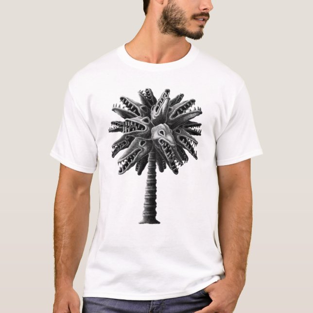 Schwarz-weißer gotischer Monster Skulls Horror Pal T-Shirt (Vorderseite)
