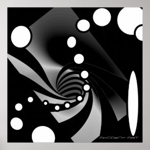 Schwarz-weißer grauer geometrischer abstrakter poster