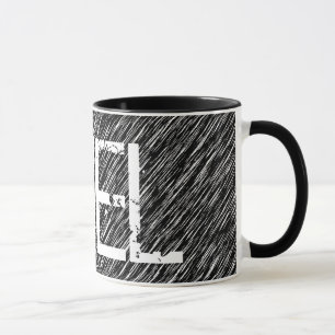 Schwarz-weißer Grunge-Fuel Tasse