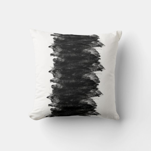 Schwarz-weißer Grunge Kissen (Vorderseite)