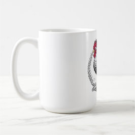 Schwarz-weißer Hahn Kaffeetasse