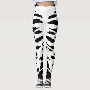 Schwarz-weißer Halloween Rippenskelett-Leggings Leggings