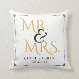 Schwarz-weißer | Herr u. Frau Wedding des Gold Kissen