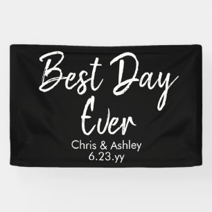 Schwarz-weißer Hochzeitstag Banner