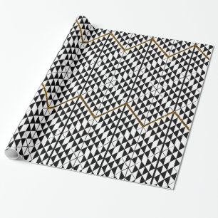 Schwarz-weißer ImitatgoldGlitter abstraktes Geschenkpapier