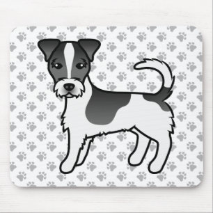 Schwarz-weißer Jack-Russell-Terrier-Hund mit rauem Mousepad