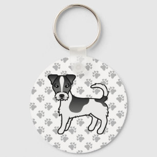 Schwarz-weißer Jack-Russell-Terrier-Hund mit rauem Schlüsselanhänger