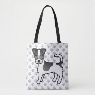 Schwarz-weißer Jack-Russell-Terrier-Hund mit rauem Tasche