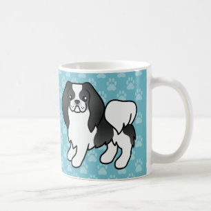 Schwarz-weißer Japan-Chin-Cartoon-Hund Kaffeetasse