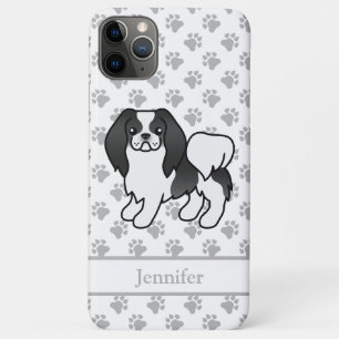 Schwarz-weißer japanischer Chin-Cartoon-Hund & Nam Case-Mate iPhone Hülle