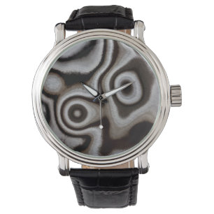 Schwarz-weißer Jaspisstein Armbanduhr