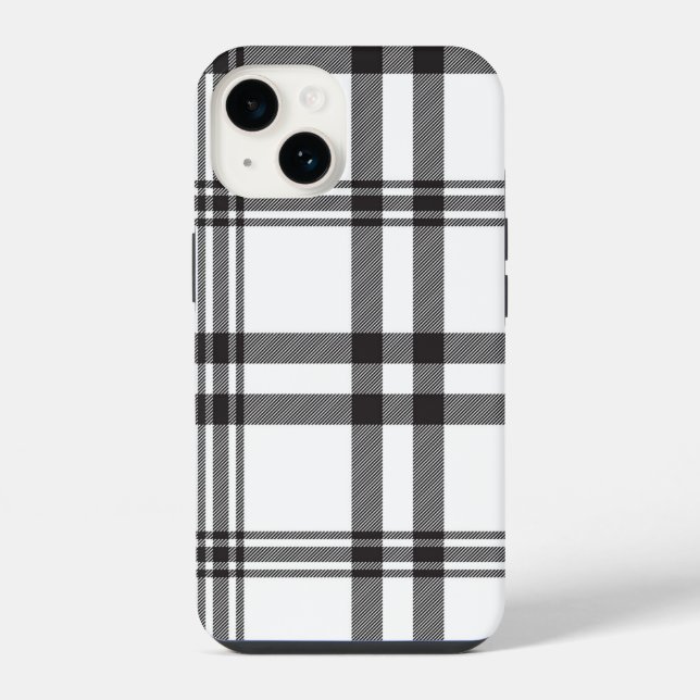 Schwarz-weißer Karierter Iphone-Fall iPhone 14 Hülle (Rückseite)