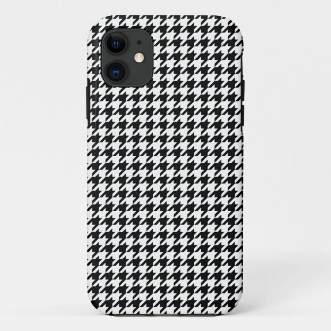 Schwarz-weißer Karo des klassischen Hahnentrittmus Case-Mate iPhone Hülle (Rückseite)