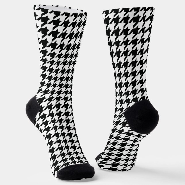 Schwarz-weißer Karo des klassischen Hahnentrittmus Socken (Gewinkelt)