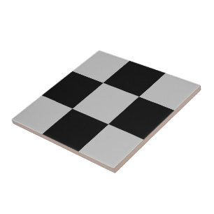 Schwarz-weißer Karo Keramik Tile Fliese