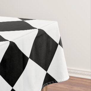 Schwarz-weißer Karo Tablecloth Muster Tischdecke
